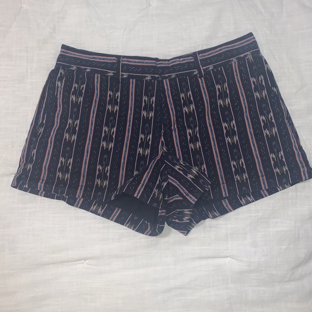 Gap Women's Size 14 Navy Blue Printed Mid Rise Cotton Blend City Shorts